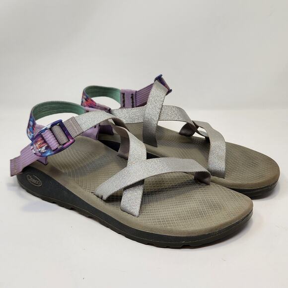 Chaco Shoes - Chaco Z1 Classic One Strap Outdoor Sandal Women Size 10 Silver Purple Hiking